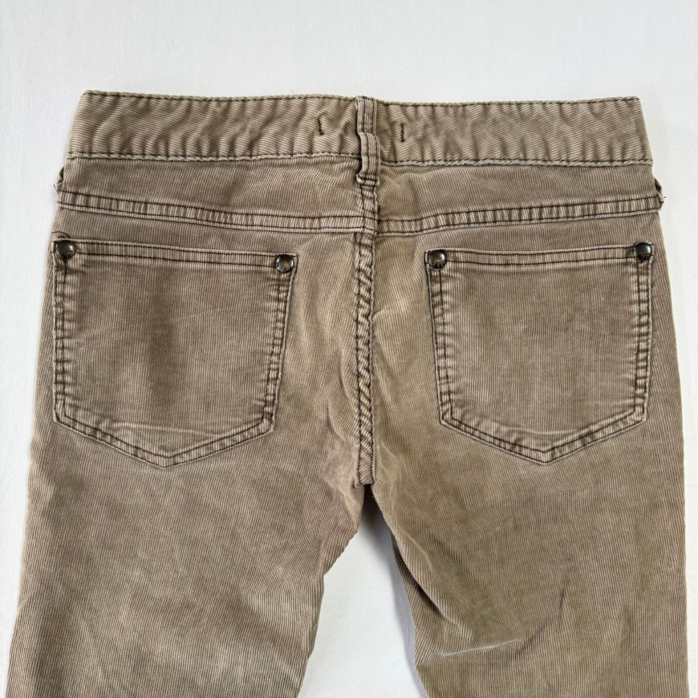Free People Corduroy Pants Womens Size 26 Khaki Stretch Straight Skinny - Picture 5 of 7